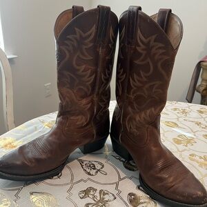 Ariat Men’s Brown Leather Western Cowboy Boots 9EE Wide Round Toe